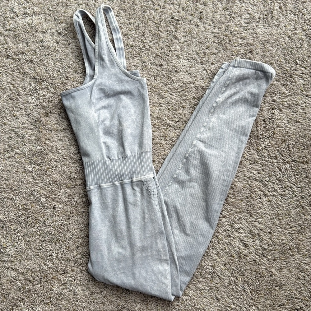 FP Movement by Free People Good Karma Onesie One Piece Jumpsuit in Ice Gray M/L - Picture 14 of 14